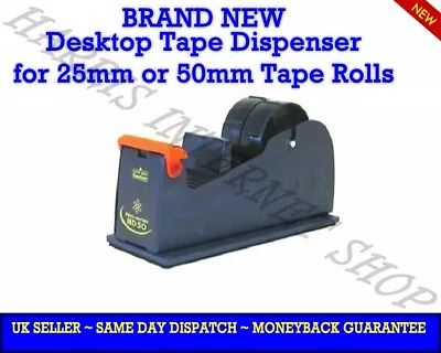 BENCHTOP DESKTOP HEAVY DUTY BD50 METAL TAPE DISPENSER 2x1  OR 1x2  WIDE TAPEROLL • £16.88