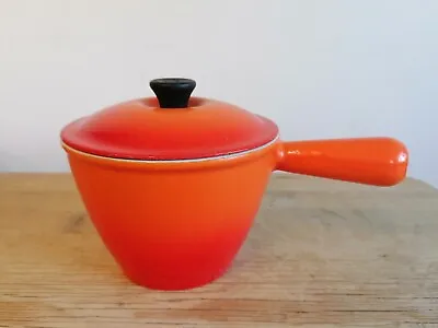 Vintage Le Creuset Volcanic Orange Fondue Pan With Lid • £25