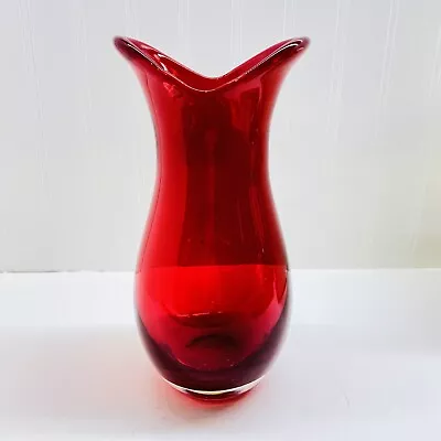 Vintage Teleflora Rubies & Roses Blown Glass Vase • $22