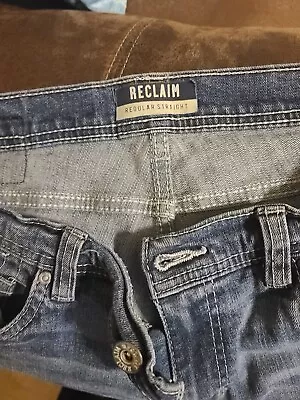 Reclaim Jeans Mens 32x32 Blue Regular Straight Dark Wash Stretch Denim • $15