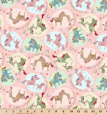 My Unicorn Loves Pink Baby Corn DDC10339-PINK-D Fabric By The Half Yard • $4.20