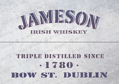 Jameson Triple STENCIL CRATE Panels CJT Vintage Whiskey Market SUPERIOR 250MYLAR • £8