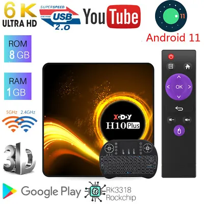 $13.99 • Buy H10PLUS 6K Android 11.1 Smart TV Box 1+8GB 2.4/5G WIFI Quad Core Media Player AU