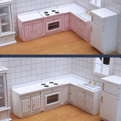 £19.01 • Buy 1:12 Dollhouse Miniature Wooden Kitchen Furniture Cabinet Dollhouse Access