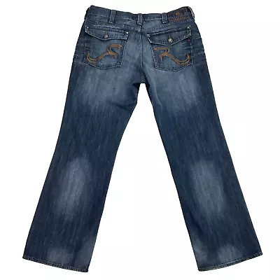 Rock & Republic Men Sz 38 X 32 Neil Flap Pocket Medium Wash Straight Denim Jeans • $21.59