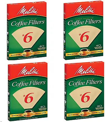 Melitta Cone Coffee Filters White No. 6 40 Count (Pack Of 4) • $38.99