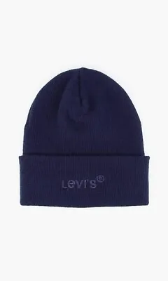 Levis Unisex Beanie - Blue - Wordmark Logo - RRP £30 • £15.33