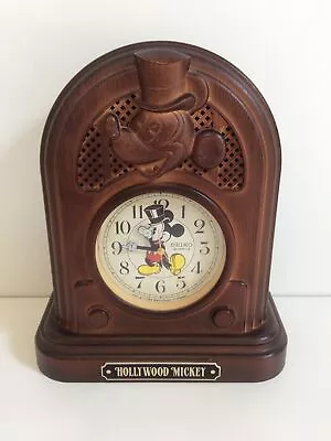 Vintage Hollywood Mickey Mouse Disney Talking Alarm Clock Seiko Quartz Works • $24