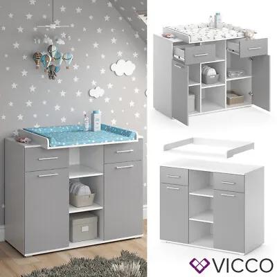 Changing Table Baby Changing Shelf Changing Unit Leonie White Grey Vicco   • £197.50