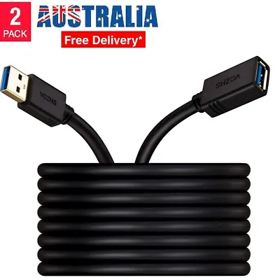 $7.56 • Buy 2Pack USB 3.0 Extension Cable- A-Male To A-Female Extender Cord Xbox VR Printer