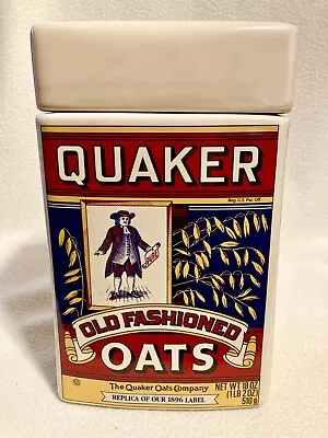 Vintage LE (ONLY 50 MADE!) 1896 Label Quaker Oats Ceramic Cookie Jar Brand New! • $58.95