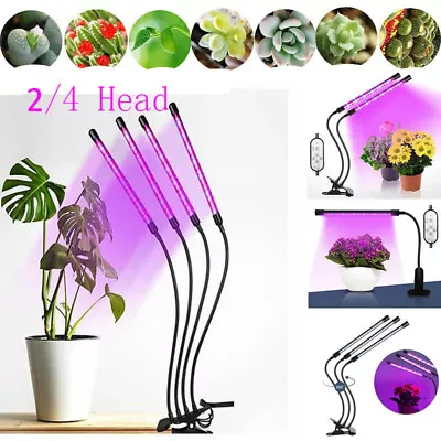£6.98 • Buy 2/4 Head LED Plants Grow Light For Indoor UV Veg Growing Lamp+USB Full Spectrum