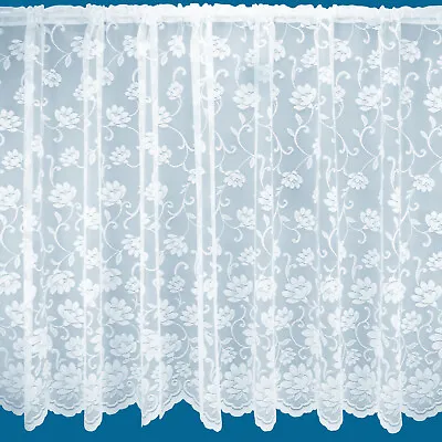£4.50 • Buy  Porto  Contemporary Floral Net Curtain White - Free Postage - Sold By The Metre