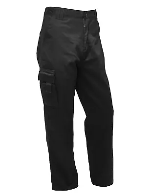 Mens Black Cargo Combat Work Trousers Work Pants Size 28 To 48  By FNT Workwear • £11.95