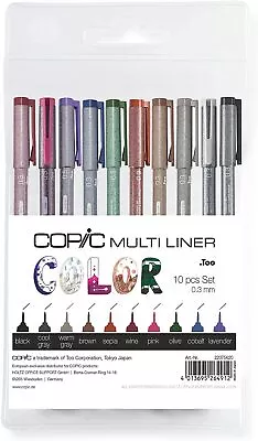 Copic Multiliner Fine 10pc Pen Set 0.3mm Multicoloured • $59.53