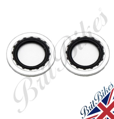 2x Petrol Tap Sealing Washers Dowty Type 1/4  Bsp - Bsa Norton Triumph - 70-7351 • £4.25