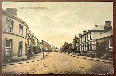 Antique Main Street Randalstown Northern Ireland Postcard With Correspondence • £4.82