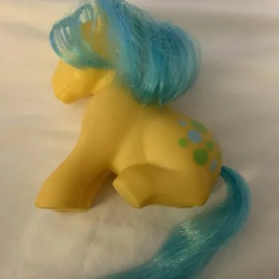 My Little Pony G1 Bubbles 1983 Yellow MLP Blue Hair Retro Sitting • $11.50