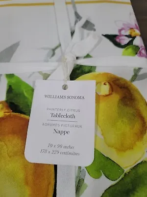 Williams Sonoma Painterly Citrus Tablecloth 70x90  - Open Box • £71.39
