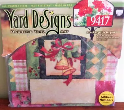 Yard DeSigns Magnetic Address Sign Christmas Holly Bells NEW • $16.50