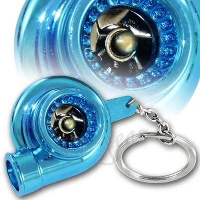 JDM Blue Turbo Charger Bearing Spinning Turbine Key Chain Ring Key Fob • $4.50