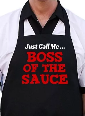 CoolAprons Boss Of The Sauce BBQ Apron Funny Man Grilling Aprons Chef Aprons • $19.95