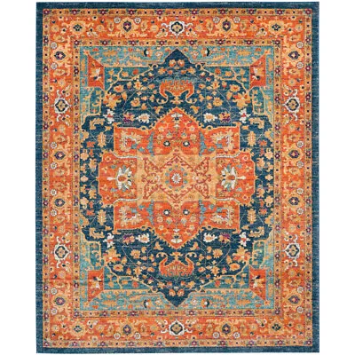 SAFAVIEH Evoke Collection Blue/Orange Rug EVK275C • $127.22