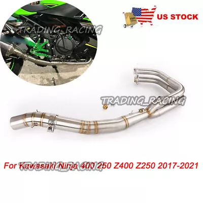 Exhaust Pipe Front Header Mid Link Tube Slip On For Kawasaki Ninja 400 250 Z400 • $149