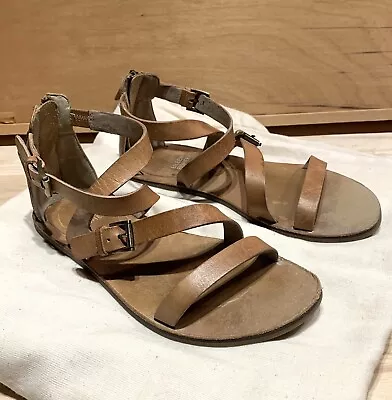 Eileen Fisher Strappy Sandals 8 M Brown Leather Gladiator Greek • $34.99