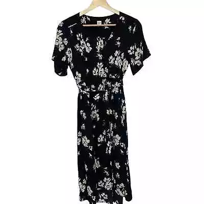 Gap Maternity Wrap Dress Black & White Floral #807 • $25