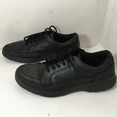Rockport XCS Sneakers Men's Size 9 Black Leather H79441 Lace-Up Cushion Walking • $8.96