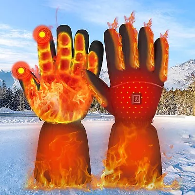 Winter Electric Heated Gloves Rechargeable Battery Touch Screen Ski Motocycle • $42.99