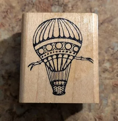 RARE Vintage Good Stamps Stamp Goods Hot Air Balloon Wood Mounted Rubber Stamp • $3.99