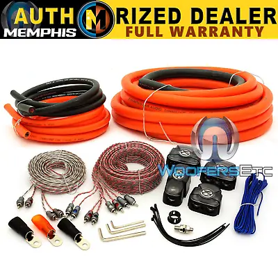 Memphis 0gkit 0 Gauge Amplifier Car Audio 2 & 4 Channel Rca Wire Sub Amp Kit New • $344.95