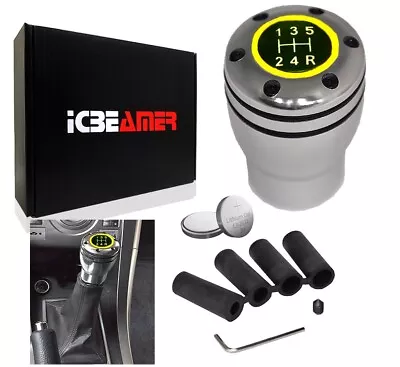 JDM Race Style Aluminum Manual Stick Shift Knob 5 6 Speed LED Yellow Light U273 • $21.59