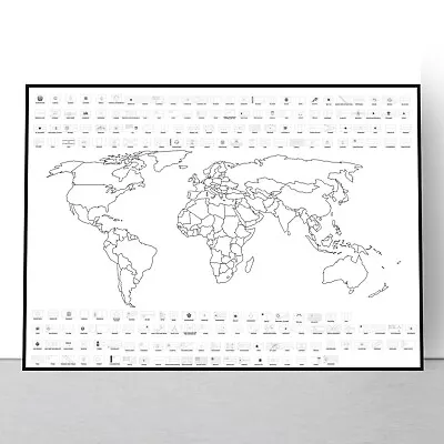 World Map Poster Wall Map Of The World Tracing Poster World Map Wall Art A5-A1 • £4.99