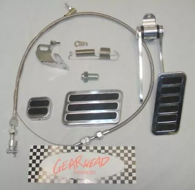 Street Rod Billet Gas Throttle Pedal 24  Throttle Cable Brake Pad Kit Universal • $90