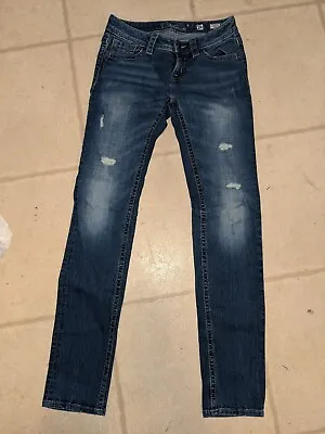 Miss Me Girls Jeans Skinny Size 14 Waist 26 In Inseam 30 Blue Denim • $30