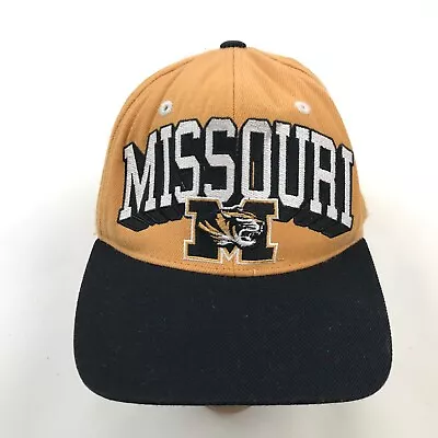 VINTAGE Missouri Tigers Hat Cap Snapback Yellow Black Embroidered Adult NCAA 90s • $68.77