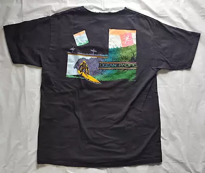 Vintage 1989 Ocean Pacific OP Surfer / Surfing Single Stitch T-Shirt - Size XL • $49.95