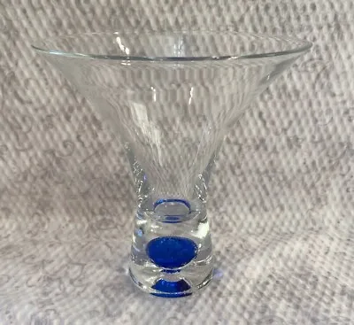 CIROC Vodka Martini Glasses Blown Glass With Blue Bubble In Base • $12.99