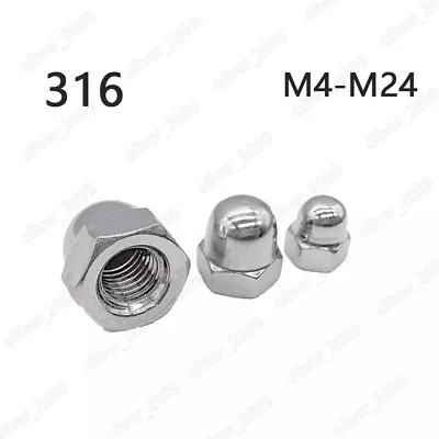 316 Stainless Steel Hex Cap Nuts Hex Acorn Nuts M3 M4 M5 M6 M8 M10 M12 M16 M24 • $34.81