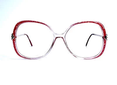 VTG Gucci Red Pink Clear Gold Oversized Oval Eyeglasses Italy 97E 55 15 130 • $130.20