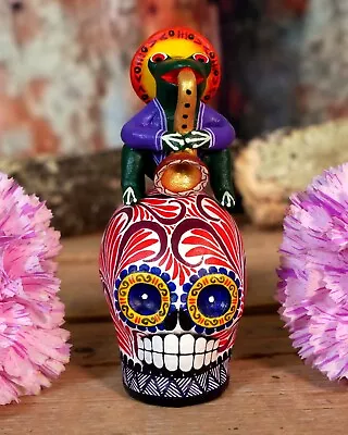 #2 Frog Mariachi Skeleton Sugar Skull Day Of The Dead Handmade Mexican Folk Art • $34
