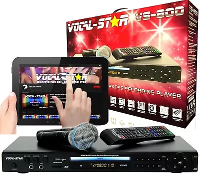 £75 • Buy Vocal Star Vs-800 Cdg Bluetooth Karaoke Machine 2 Microphones & 150 Songs