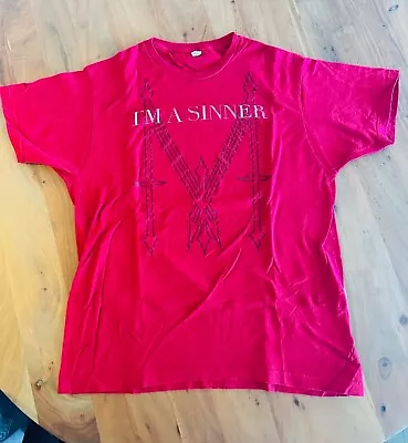 Madonna - I'm A Sinner Red T Shirt | 2012 MDNA Tour | Size Large • $39.99