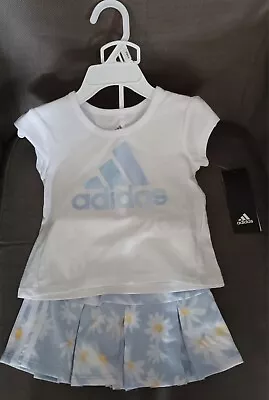 Adidas Baby Girl Daisy Summer Set Top Skirt Skort 12 Mths Nwt New • £9.99