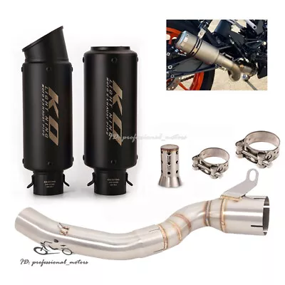 Slip On Black Muffler Tips Exhaust Mid Link Pipe Modified For DUKE 200 2020-2023 • $157.67