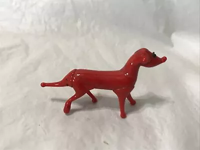 1950’s ART GLASS VINTAGE RED GREYHOUND DOG ANIMAL FIGURINE MINIATURE • $9.99