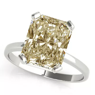 £0.81 • Buy 2.02 Ct Vvs1, Radiant Off White Yellow Moissanite Diamond Engagement Silver Ring